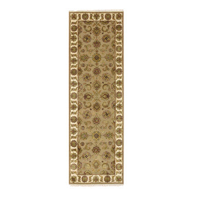 Rajasthan Wool & Silk Hand Knotted Rug Brown 2.6x8.3 -O075617