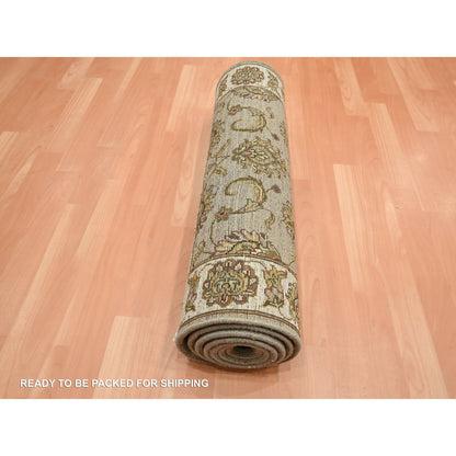 Rajasthan Wool & Silk Hand Knotted Rug Brown 2.6x8.3 -O075617