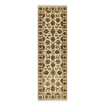 Rajasthan Wool & Silk Hand Knotted Rug Ivory 2.7x8.3 -O075620