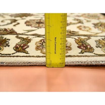 Rajasthan Wool & Silk Hand Knotted Rug Ivory 2.7x8.3 -O075620
