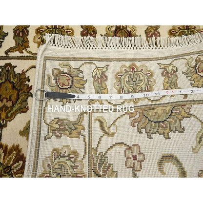 Rajasthan Wool & Silk Hand Knotted Rug Ivory 2.7x8.3 -O075620