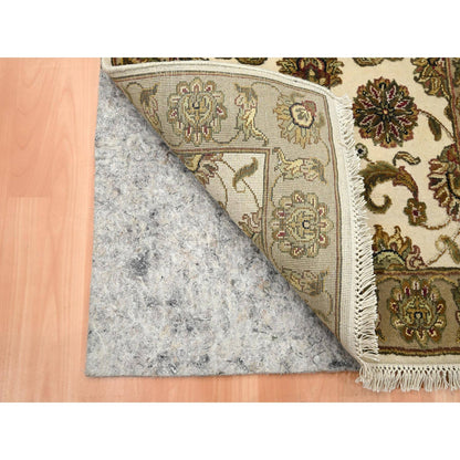Rajasthan Wool & Silk Hand Knotted Rug Ivory 2.6x8.0 -O075621