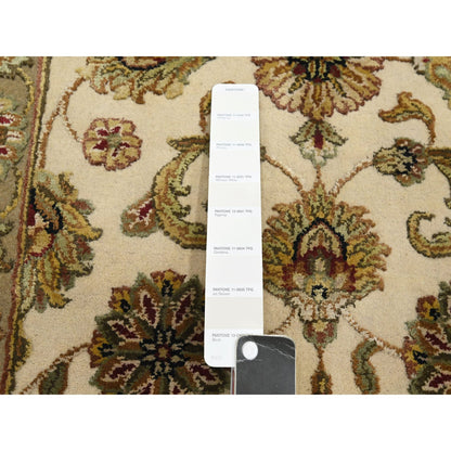 Rajasthan Wool & Silk Hand Knotted Rug Ivory 2.6x8.0 -O075621
