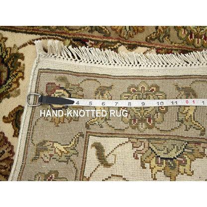 Rajasthan Wool & Silk Hand Knotted Rug Ivory 2.6x8.0 -O075621