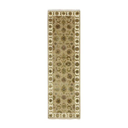 Rajasthan Wool & Silk Hand Knotted Rug Brown 2.6x8.3 -O075622