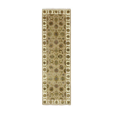 Rajasthan Wool & Silk Hand Knotted Rug Brown 2.6x8.3 -O075622