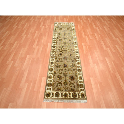 Rajasthan Wool & Silk Hand Knotted Rug Brown 2.6x8.3 -O075622