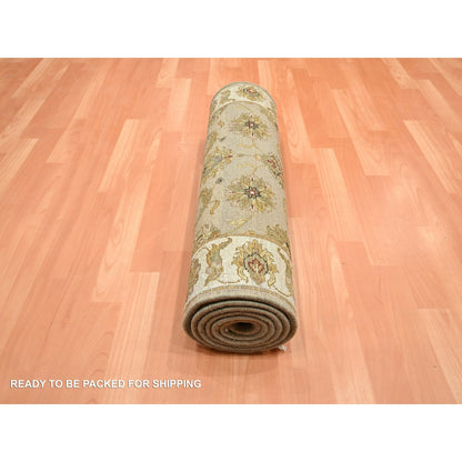 Rajasthan Wool & Silk Hand Knotted Rug Brown 2.6x8.3 -O075622