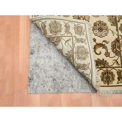Rajasthan Wool & Silk Hand Knotted Rug Ivory 2.7x8.3 -O075623
