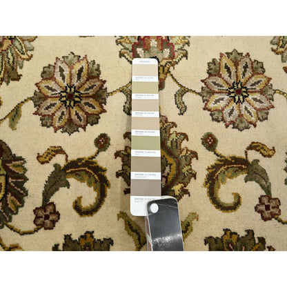 Rajasthan Wool & Silk Hand Knotted Rug Ivory 2.7x8.3 -O075623