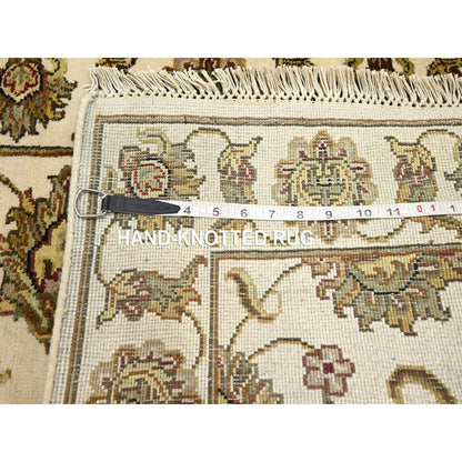 Rajasthan Wool & Silk Hand Knotted Rug Ivory 2.7x8.3 -O075623