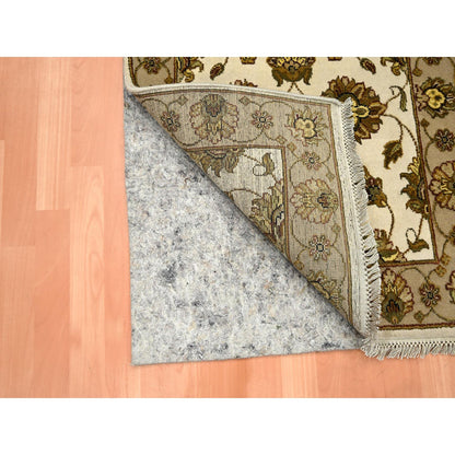 Rajasthan Wool & Silk Hand Knotted Rug Ivory 2.6x6.2 -O075626