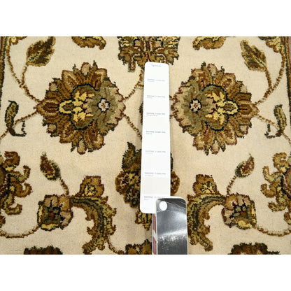 Rajasthan Wool & Silk Hand Knotted Rug Ivory 2.6x6.2 -O075626