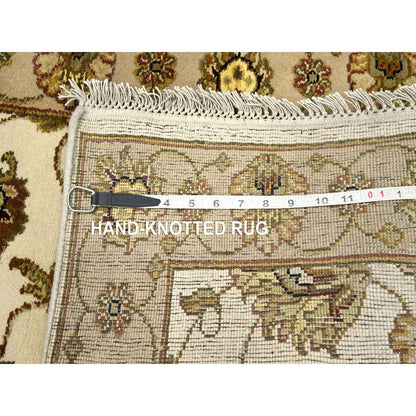 Rajasthan Wool & Silk Hand Knotted Rug Ivory 2.6x6.2 -O075626