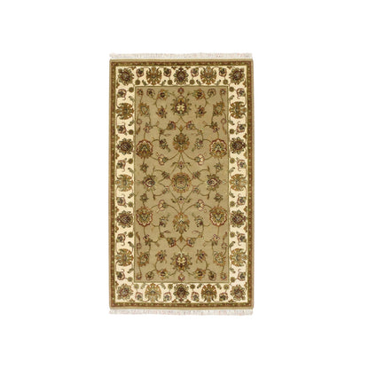 Rajasthan Wool & Silk Hand Knotted Rug Brown 3.0x5.3 -O075627