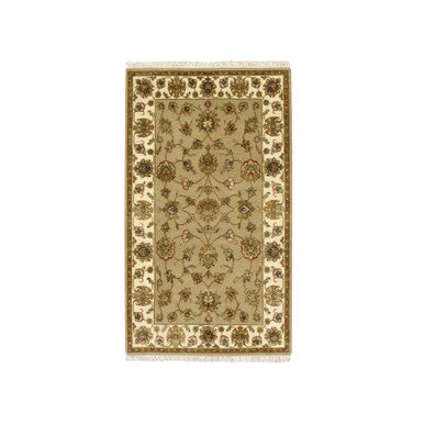Rajasthan Wool & Silk Hand Knotted Rug Brown 3.0x5.3 -O075627