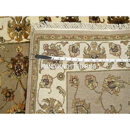 Rajasthan Wool & Silk Hand Knotted Rug Brown 2.11x5.0 -O075628