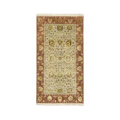 Rajasthan Wool & Silk Hand Knotted Rug Brown 2.11x5.6 -O075629