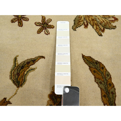 Rajasthan Wool & Silk Hand Knotted Rug Ivory 4.0x5.11 -O075631