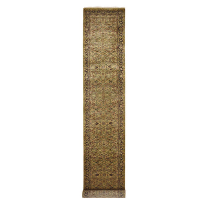 Rajasthan Wool Hand Knotted Rug Yellow 3.2x19.4 -O075632