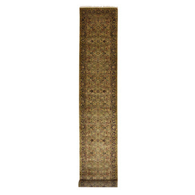 Rajasthan Wool Hand Knotted Rug Yellow 3.0x19.5 -O075633