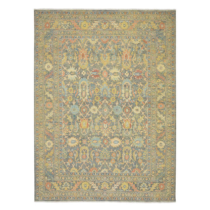 Oushak And Peshawar Wool Hand Knotted Rug Grey 8.11x12.1 -O075636