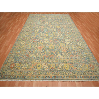 Oushak And Peshawar Wool Hand Knotted Rug Grey 8.11x12.1 -O075636