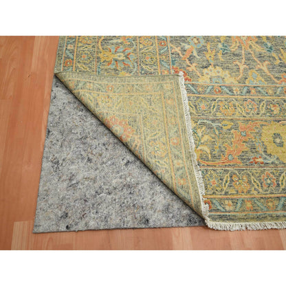 Oushak And Peshawar Wool Hand Knotted Rug Grey 8.11x12.1 -O075636