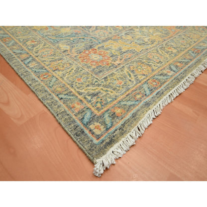 Oushak And Peshawar Wool Hand Knotted Rug Grey 8.11x12.1 -O075636