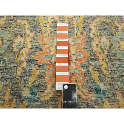 Oushak And Peshawar Wool Hand Knotted Rug Grey 8.11x12.1 -O075636