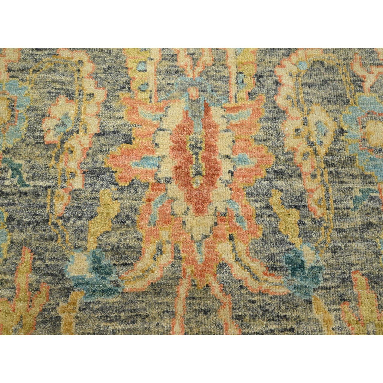 Gray 8'11" x 12'1" Oushak And Peshawar Hand knotted Wool Rug - Sku: O075636