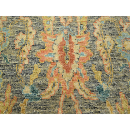 Oushak And Peshawar Wool Hand Knotted Rug Grey 8.11x12.1 -O075636