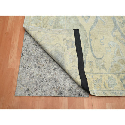 Oushak And Peshawar Wool & Silk Hand Knotted Rug Ivory 8.10x12.1 -O075637