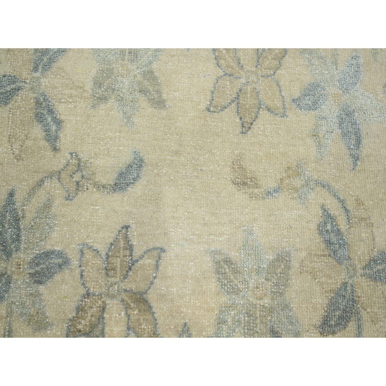 Ivory 8'10" x 12'1" Oushak And Peshawar Hand knotted Wool/Silk Rug - Sku: O075637