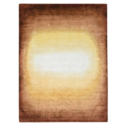 Modern and Contemporary Wool & Silk Hand Knotted Rug Brown 8.11x12.1 -O075638