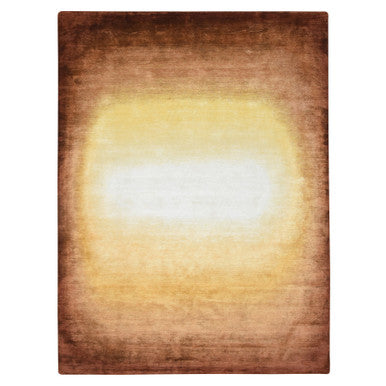 Modern and Contemporary Wool & Silk Hand Knotted Rug Brown 8.11x12.1 -O075638