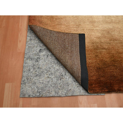 Modern and Contemporary Wool & Silk Hand Knotted Rug Brown 8.11x12.1 -O075638