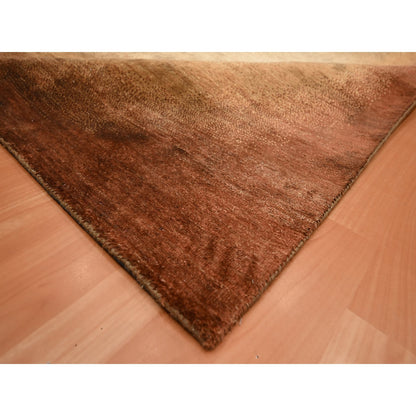 Modern and Contemporary Wool & Silk Hand Knotted Rug Brown 8.11x12.1 -O075638