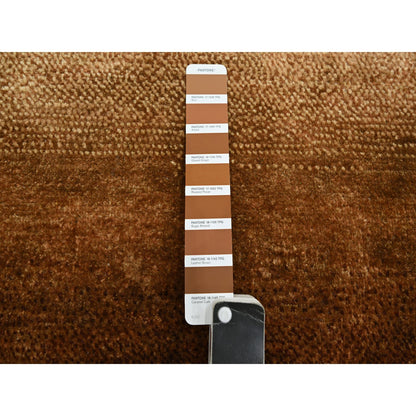 Modern and Contemporary Wool & Silk Hand Knotted Rug Brown 8.11x12.1 -O075638