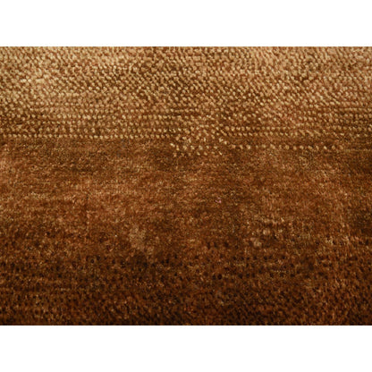 Modern and Contemporary Wool & Silk Hand Knotted Rug Brown 8.11x12.1 -O075638