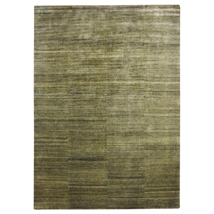 Modern and Contemporary Silk Hand Knotted Rug Green 9.10x13.11 -O075639