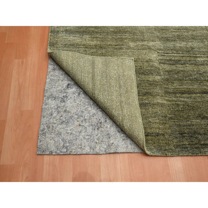 Modern and Contemporary Silk Hand Knotted Rug Green 9.10x13.11 -O075639