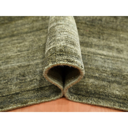 Modern and Contemporary Silk Hand Knotted Rug Green 9.10x13.11 -O075639