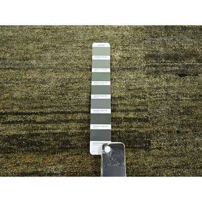 Modern and Contemporary Silk Hand Knotted Rug Green 9.10x13.11 -O075639