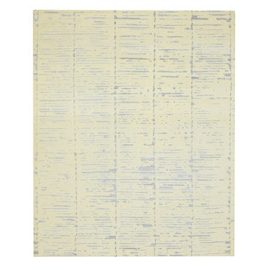 Modern and Contemporary Wool & Silk Hand Knotted Rug Ivory 8.0x9.9 -O075640