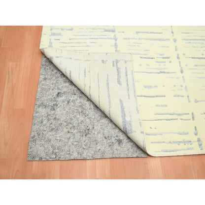 Modern and Contemporary Wool & Silk Hand Knotted Rug Ivory 8.0x9.9 -O075640