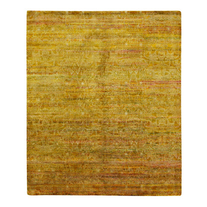 Modern and Contemporary Sari Silk Hand Knotted Rug Brown 9.0x9.3 -O075642