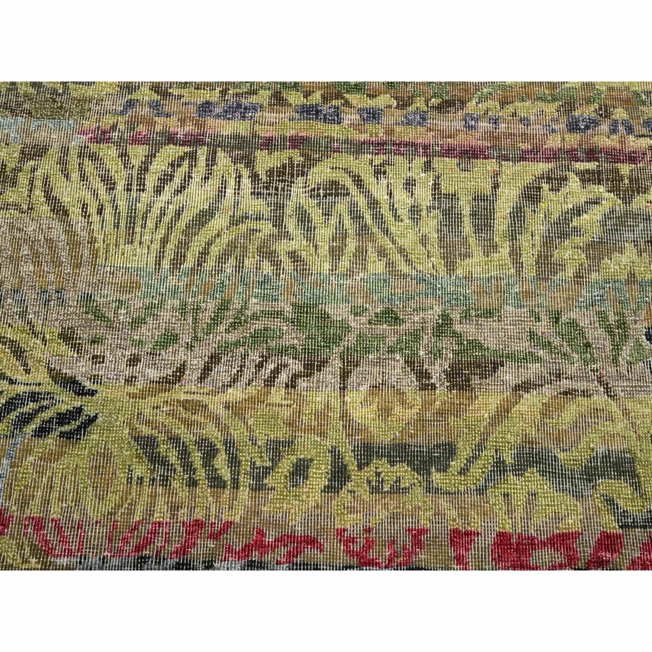 Green 6'1" x 9'1" Modern and Contemporary Hand knotted Wool/Silk Rug - Sku: O075644