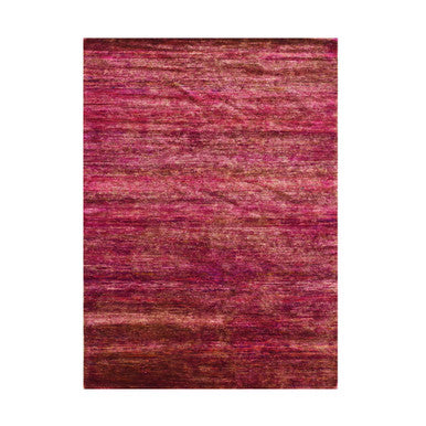 Modern and Contemporary Sari Silk Hand Knotted Rug Pink 4.11x6.10 -O075645