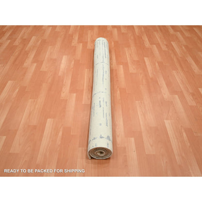 Modern and Contemporary Wool & Silk Hand Knotted Rug Ivory 5.0x7.0 -O075646